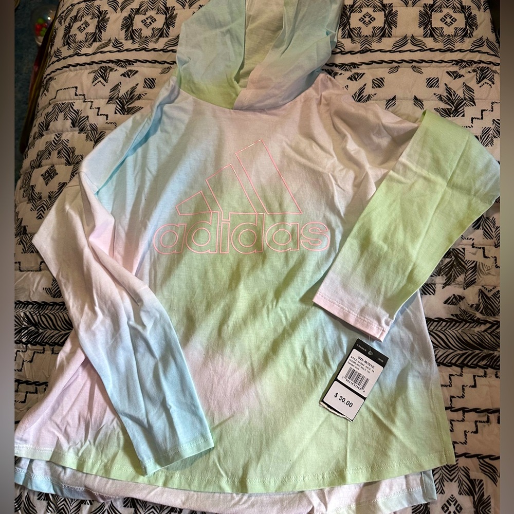 Adidas Mint and White long sleeved Tee